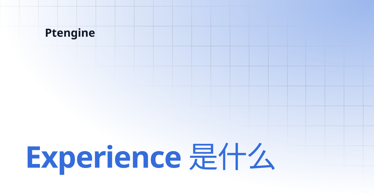 Experience 是什么 | Ptengine